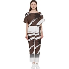 Palm Tree Design-01 (1) Batwing Lightweight Chiffon Jumpsuit by thenyshirt
