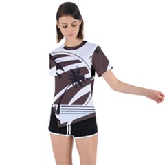 Palm Tree Design-01 (1) Asymmetrical Short Sleeve Sports Tee by thenyshirt