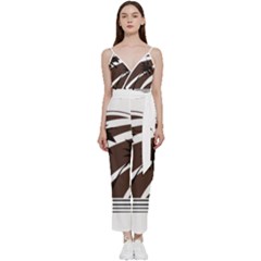 Palm Tree Design-01 (1) V-neck Spaghetti Strap Tie Front Jumpsuit by thenyshirt