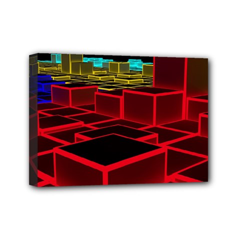 3d Abstract Model Texture Mini Canvas 7  X 5  (stretched) by Ravend