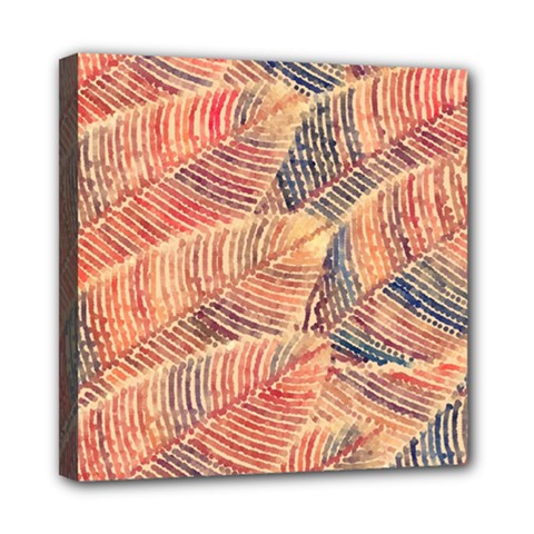 Leaves Pattern Abstract Circles Dots Ornament Mini Canvas 8  X 8  (stretched) by Jancukart