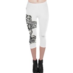 Scarface Movie Traditional Tattoo Capri Leggings  by tradlinestyle
