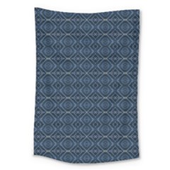 Blue Diamonds Motif Fancy Pattern Design Large Tapestry by dflcprintsclothing