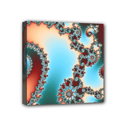 Fractal Spiral Art Math Abstract Mini Canvas 4  X 4  (stretched) by Ravend