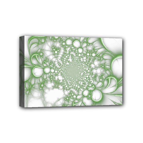 Green Abstract Fractal Background Texture Mini Canvas 6  X 4  (stretched) by Ravend