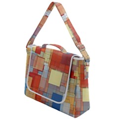 Art Abstract Rectangle Square Box Up Messenger Bag by Ravend