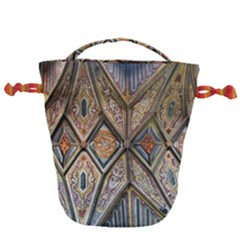 Church Ceiling Mural Architecture Drawstring Bucket Bag by Ravend