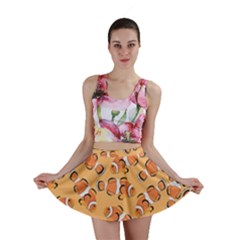 Fish Clownfish Orange Background Mini Skirt by Ravend