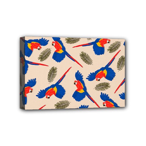 Bird Animals Parrot Pattern Mini Canvas 6  X 4  (stretched) by Ravend