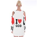 I love god Velvet Long Sleeve Shoulder Cutout Dress View2
