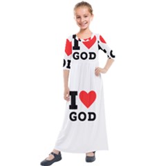 I Love God Kids  Quarter Sleeve Maxi Dress by ilovewhateva