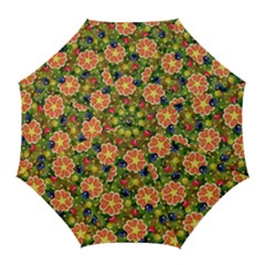 Fruits Star Blueberry Cherry Leaf Golf Umbrellas by Pakemis