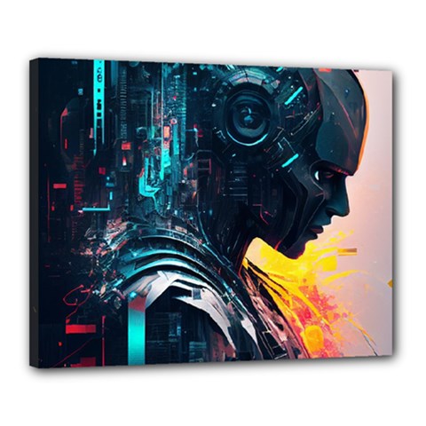 Who Sample Robot Prettyblood Canvas 20  X 16  (stretched) by Ravend