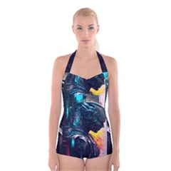 Who Sample Robot Prettyblood Boyleg Halter Swimsuit  by Ravend