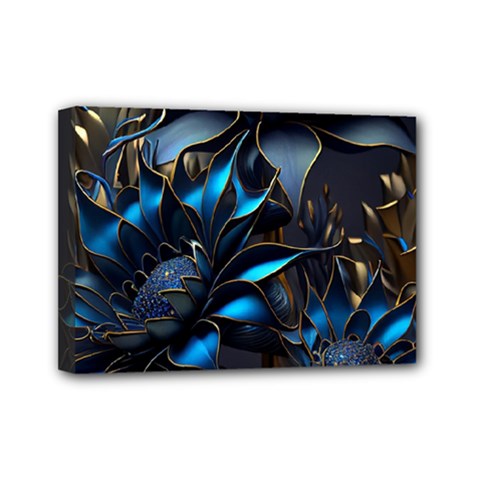 Flower Metal Flowers Sculpture Mini Canvas 7  X 5  (stretched) by Ravend