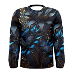 Flower Metal Flowers Sculpture Men s Long Sleeve Tee by Ravend