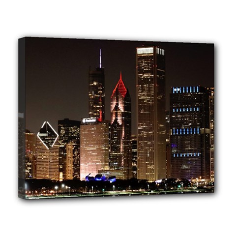 Chicago City Architecture Downtown Canvas 14  X 11  (stretched) by Ravend