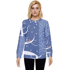 Bird Winter Bullfinch Patterns Art Hidden Pocket Sweatshirt by Uceng