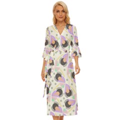 Pattern Pastel Drawing Art Midsummer Wrap Dress by Uceng