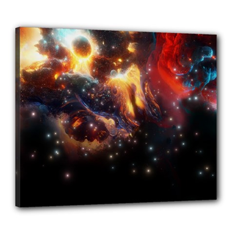 Nebula Galaxy Stars Astronomy Canvas 24  X 20  (stretched) by Uceng