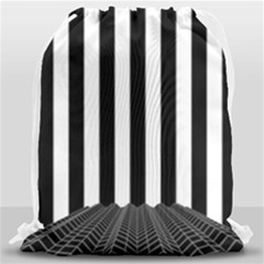 Illustration Stripes Geometric Pattern Drawstring Bag (large) by Uceng