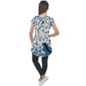 Flower Flora Decoration Pattern Cap Sleeve High Low Top View2