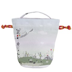 Abstract Drawstring Bucket Bag by artworkshop