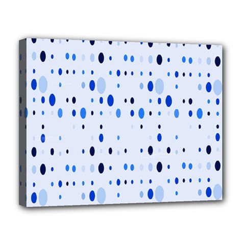Blue Circle Pattern Canvas 14  X 11  (stretched) by artworkshop