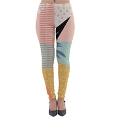 Leaves Pattern Design Colorful Lightweight Velour Leggings by Uceng