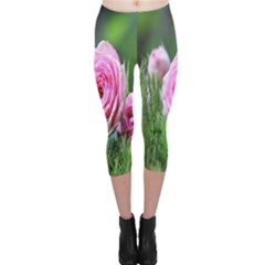 Flowers Capri Leggings  by artworkshop