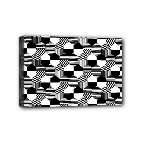Geometric Pattern Line Form Texture Structure Mini Canvas 6  X 4  (stretched) by Ravend