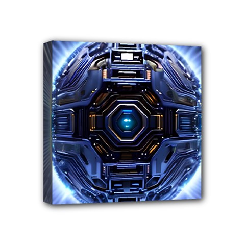Ai Generated Digital Technology Computer Internet Mini Canvas 4  X 4  (stretched) by Ravend
