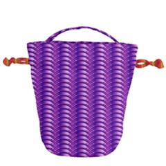 Purple Textile Vibrant Decor 3d Drawstring Bucket Bag by Ravend