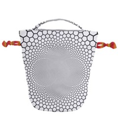 Hexagon Honeycombs Pattern Structure Abstract Drawstring Bucket Bag by Ravend