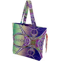 Fractal Abstract Digital Art Art Colorful Drawstring Tote Bag by Ravend