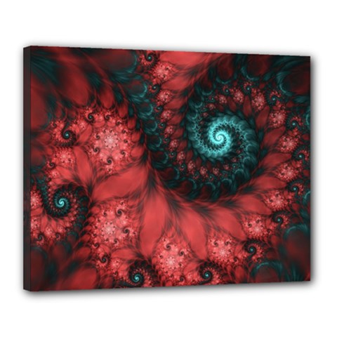 Fractal Spiral Vortex Pattern Art Digital Canvas 20  X 16  (stretched) by Ravend
