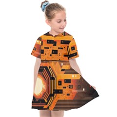 Technology Design Tech Computer Future Business Kids  Sailor Dress by Ravend