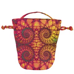 Art Pattern Fractal Design Abstract Artwork Drawstring Bucket Bag by Ravend