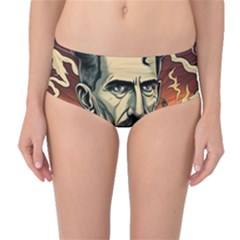 Ai Generated Nikola Tesla Tesla Nikolas Electricity Mid-waist Bikini Bottoms by danenraven