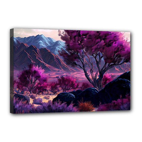 Landscape Landscape Painting Purple Purple Trees Canvas 18  X 12  (stretched) by danenraven
