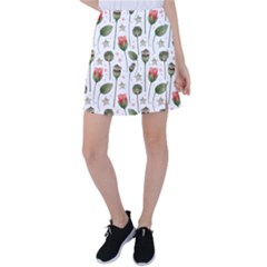 Poppies Red Poppies Red Flowers Tennis Skirt by Ravend