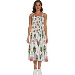 Poppies Red Poppies Red Flowers Sleeveless Shoulder Straps Boho Dress by Ravend