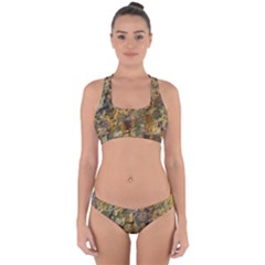 Rusty Orange Abstract Surface Cross Back Hipster Bikini Set by dflcprintsclothing