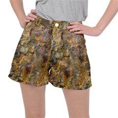 Rusty Orange Abstract Surface Ripstop Shorts by dflcprintsclothing