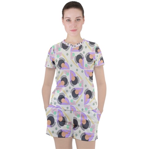 Pattern Pastel Drawing Art Women s Tee And Shorts Set by Ravend