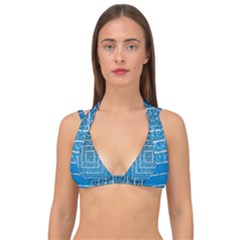 Network Social Abstract Double Strap Halter Bikini Top by Ravend