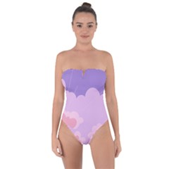 Sky Nature Sunset Clouds Space Fantasy Sunrise Tie Back One Piece Swimsuit by Ravend