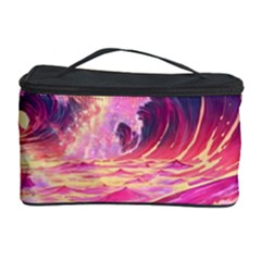 Ai Generated Waves Ocean Sea Tsunami Nautical Red Yellow Cosmetic Storage by Ravend