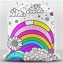 Rainbow Fun Cute Minimal Doodle Drawing Art Drawstring Bag (Large) View2