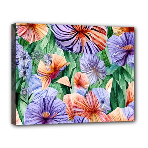 Amazing Watercolor Flowers Canvas 14  X 11  (stretched) by GardenOfOphir